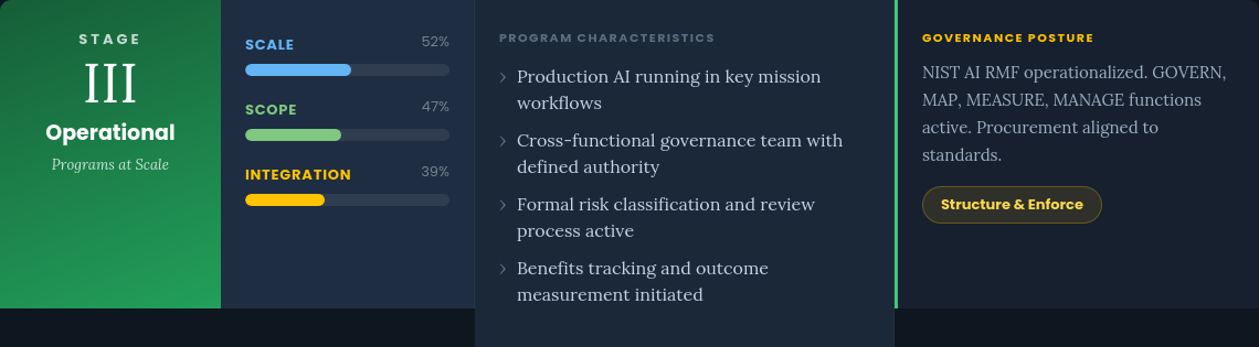 Stage III: Operational — Programs at Scale.